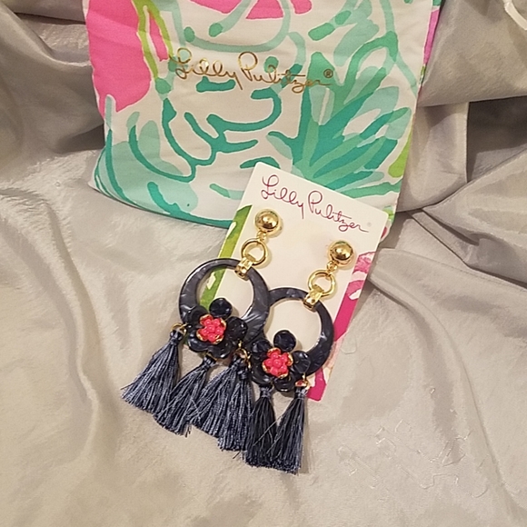 Lilly Pulitzer Jewelry Lilly Pulitzer Blue And Coral Hue Earrings